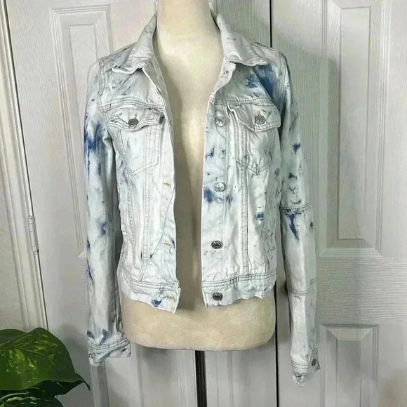 FREE PEOPLE jones tie dye blue jacket size S - Picture 4 of 14